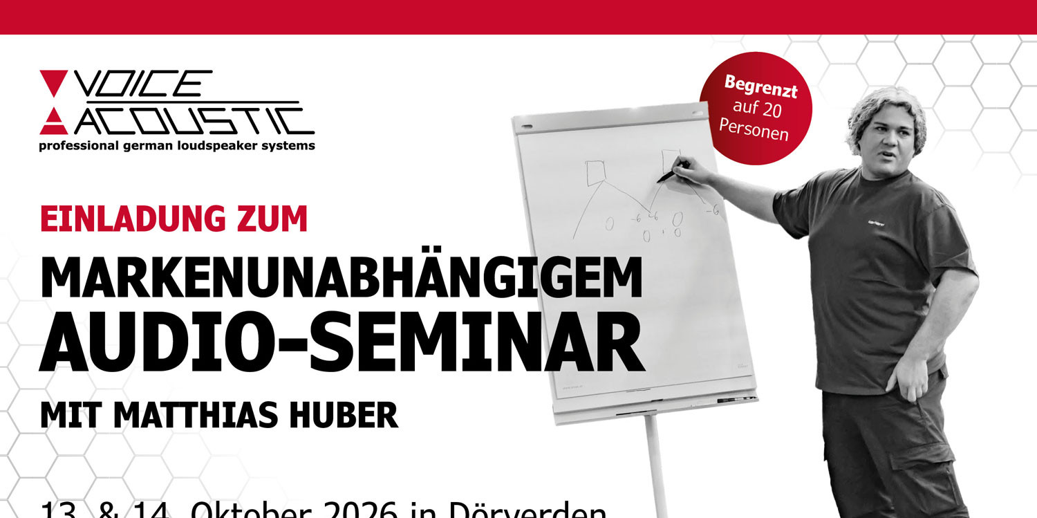 Zur News: Voice-Acoustic lädt zum markenunabhängigen Audio-Seminar mit Matthias Huber