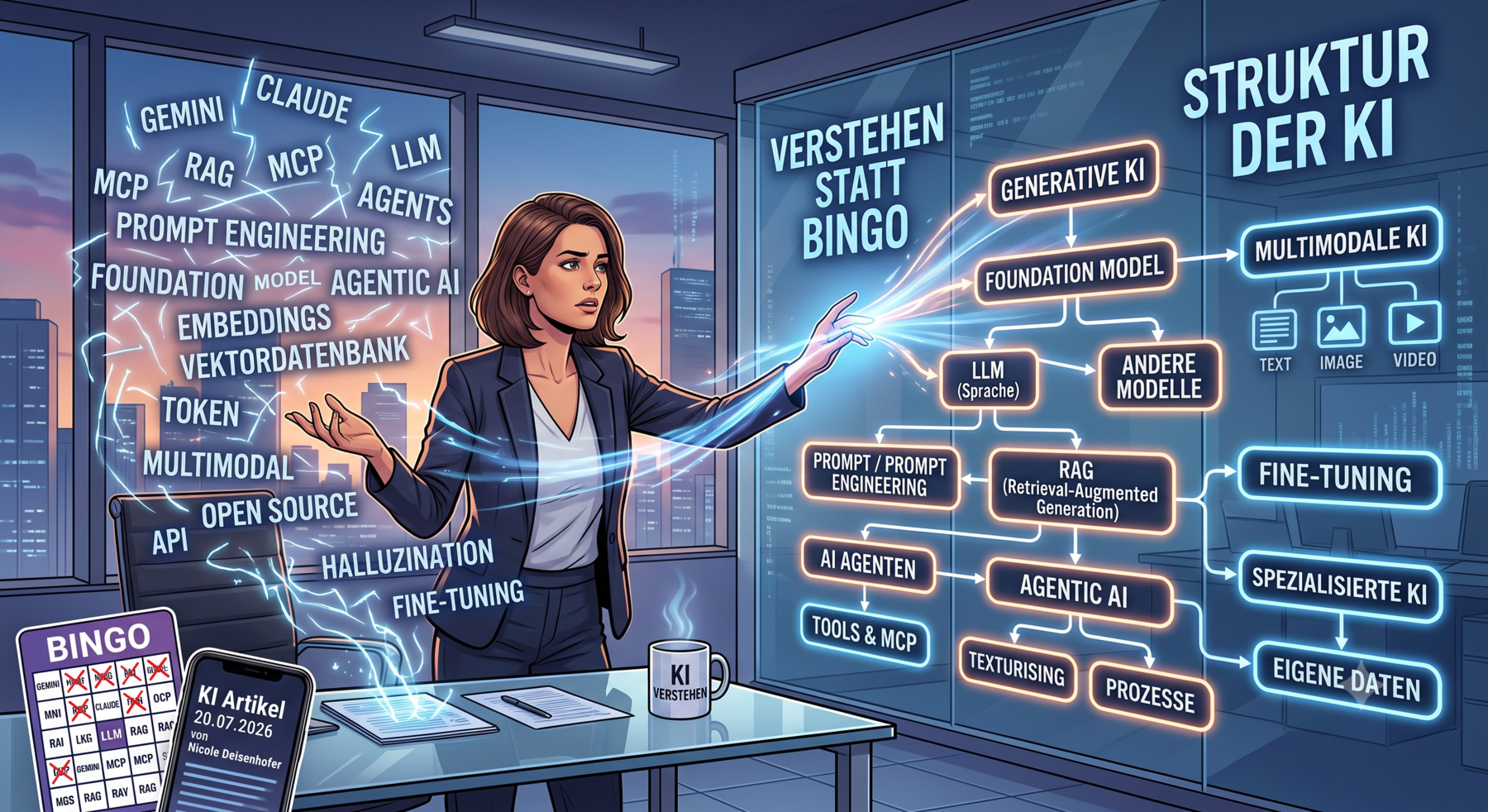 Zur News: RAG, LLM, AGENTS - KI verstehen statt Buzzword-Bingo spielen